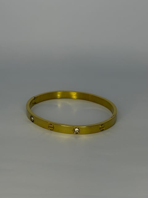 Bracelete aço dourado | X1joias