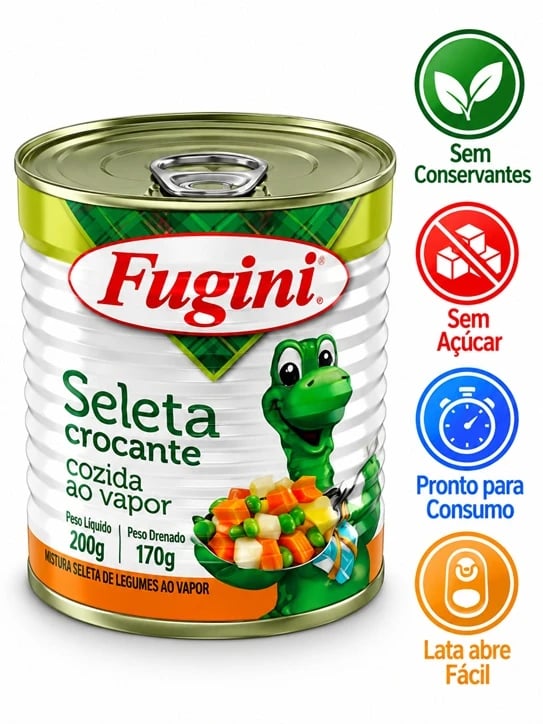 VEGETAIS LATA FUGINI SELETA CROCANTE VAPOR 30X170G | Central de Negócios B2B