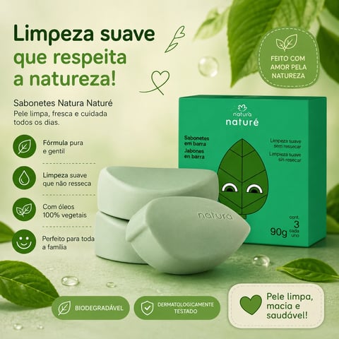 Sabonete 3 unids Naturé 100g | Loja Chrysdape