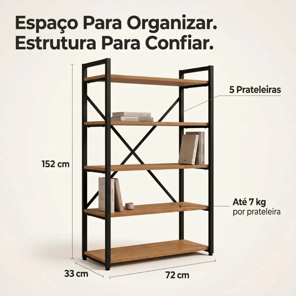 Estante Crome LI006 com 5 Prateleiras | ELETRO KIT (5)