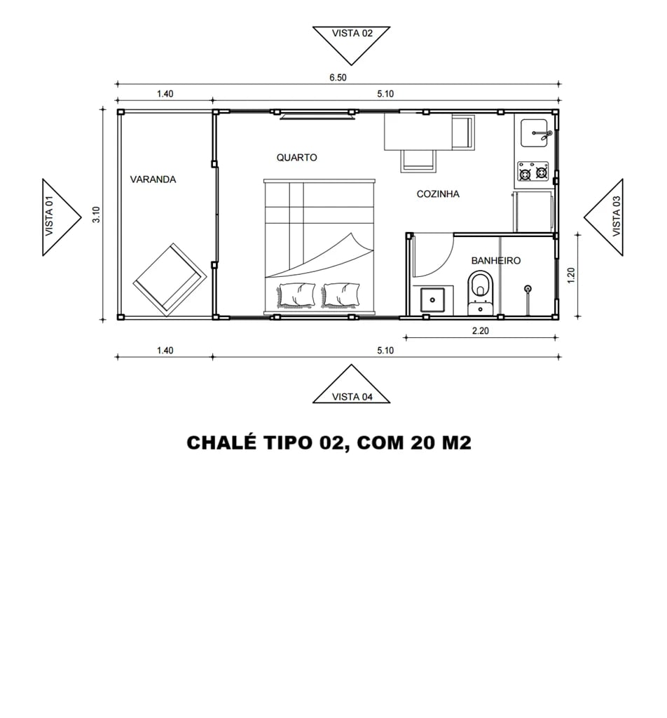CHALÉ TIPO 02 | Madeireira Europortas/Eurocasas (5)