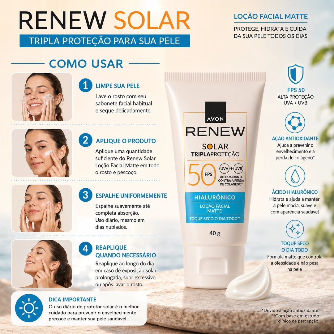 Protetor solar FPS 50 renew 40g | Loja Chrysdape