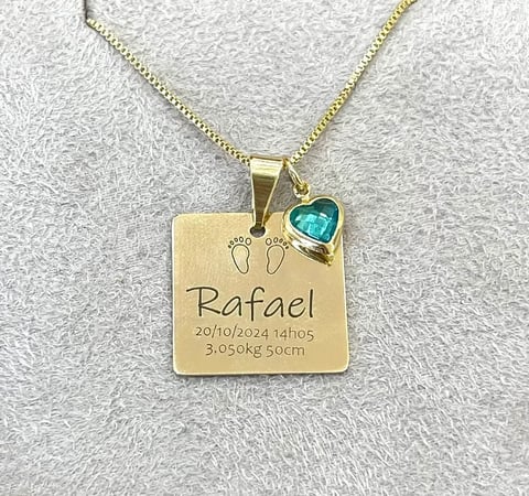 Colar Personalizável Memórias do Nascimento - Banho de Ouro | Like Joias e Acessórios