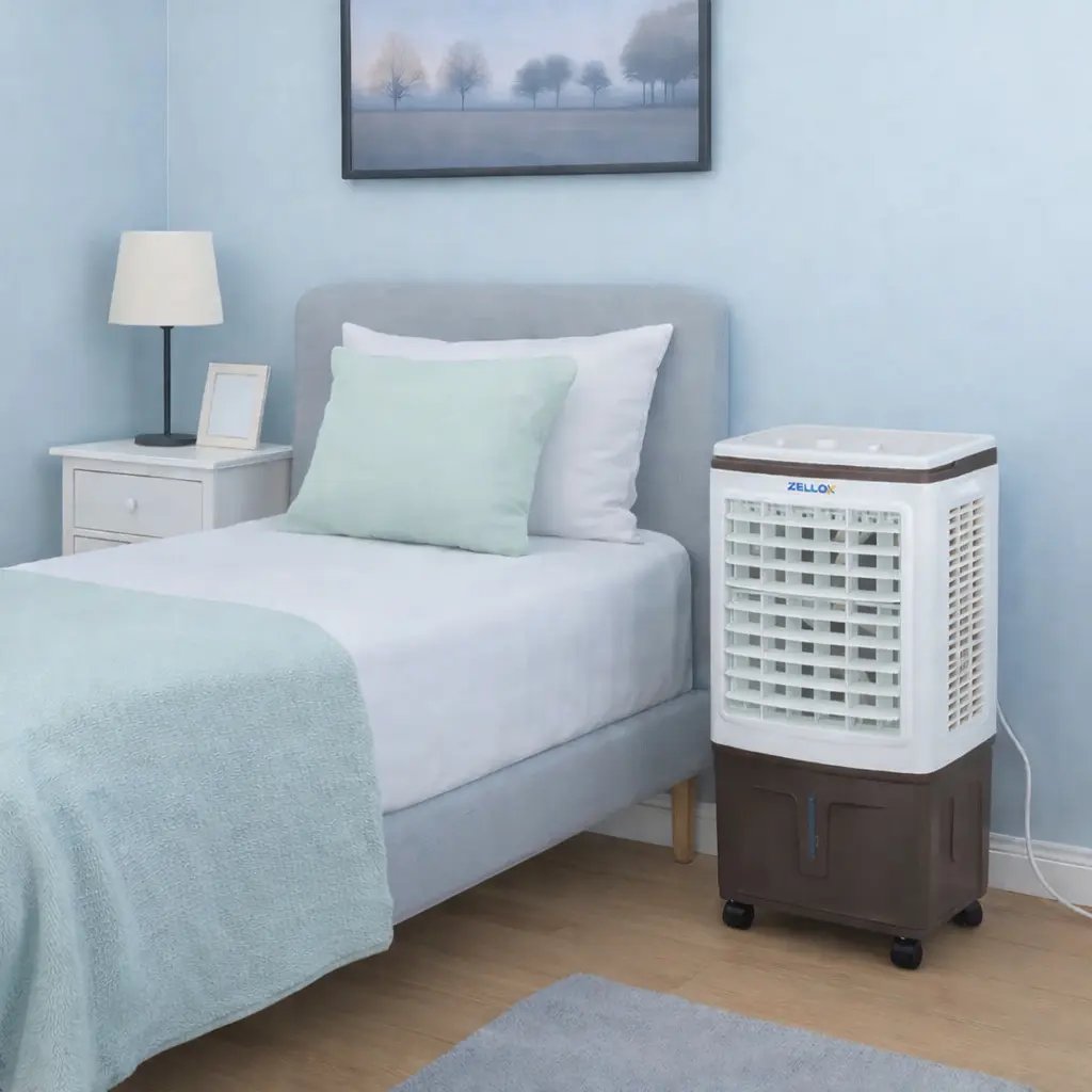 Climatizador de Ar Portátil Zellox 100W Branco 30 Litros Umidificador 220 V | Decoralar móveis e eletrodomésticos