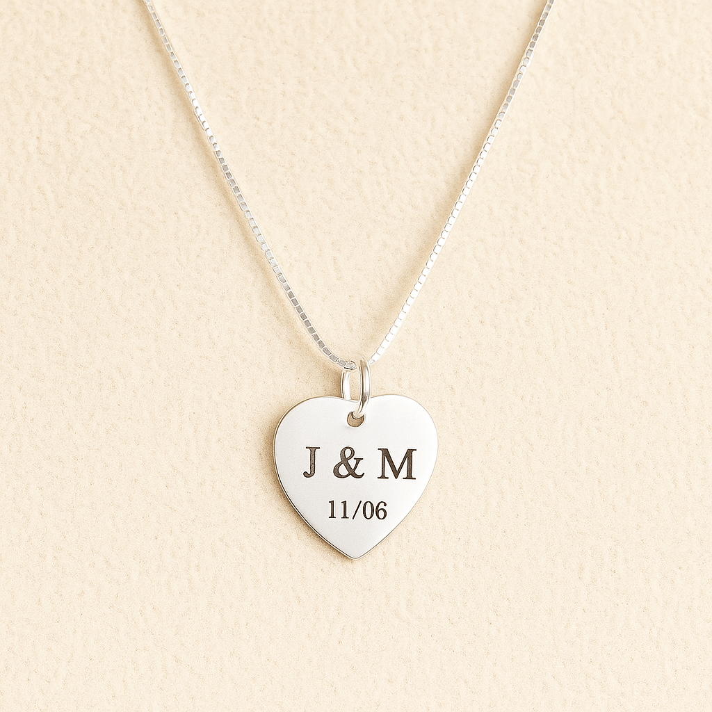 Colar Coração Personalizável - Prata-925 | Like Joias e Acessórios