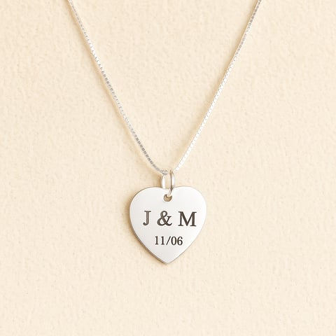 Colar Coração Personalizável - Prata-925 | Like Joias e Acessórios