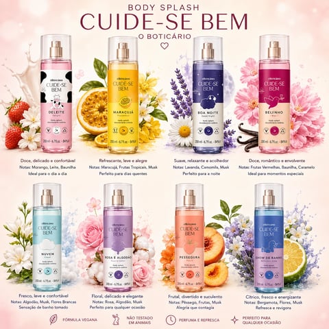 Body splash CUIDE-SE BEM 200ml | Loja Chrysdape