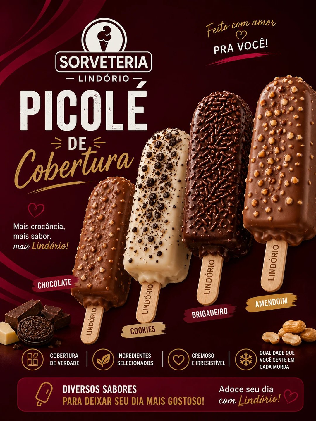 PICOLÉ COBERTURA | SORVETERIA LINDORIO