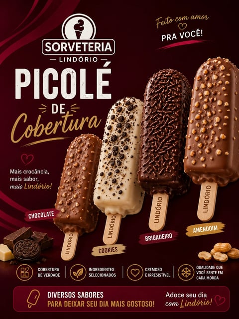 PICOLÉ COBERTURA | SORVETERIA LINDORIO