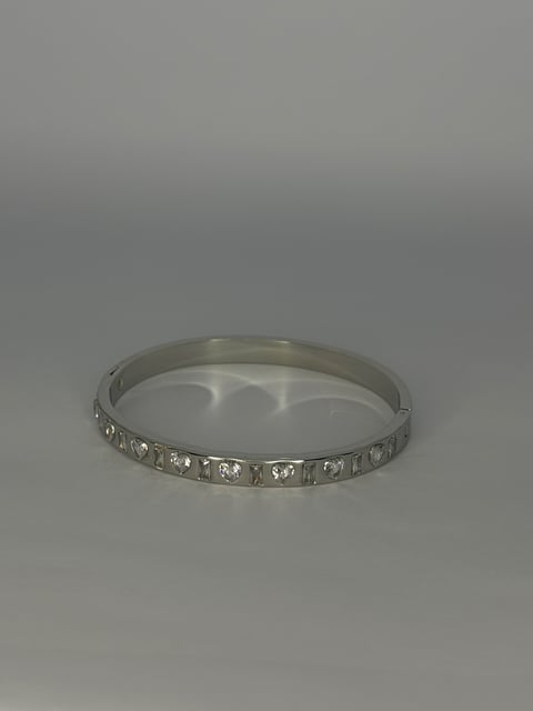 Bracelete aço prata | X1joias