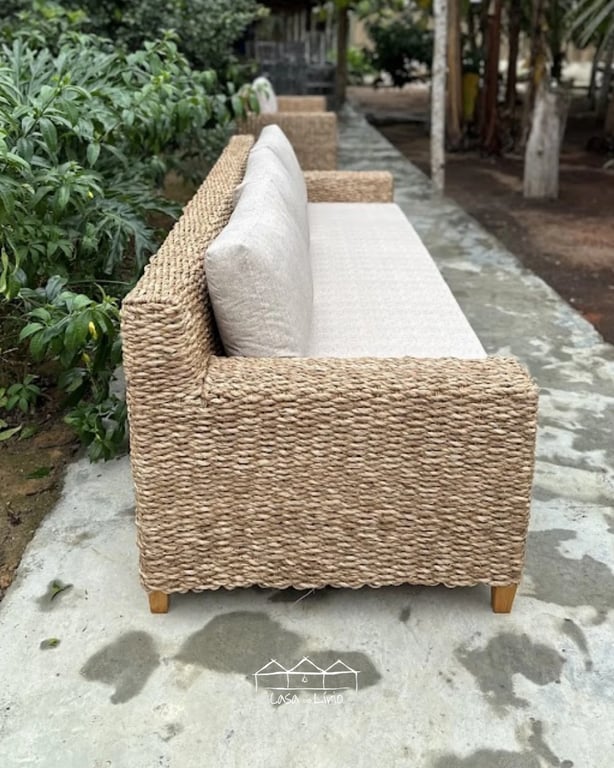 Sofá Nelma Em Fibra Natural De Taboa | Casa do Lírio (2)