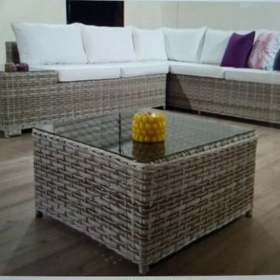 FS - MESA DE CENTRO 0,70 X 0,40 CUBO BAIXA COM VIDRO EM FIBRA SINTETICA | MAM Móveis Artesanais