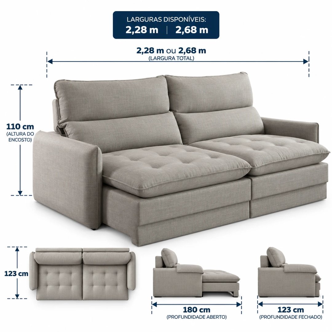 Sofá Maguimóveis Retrátil Reclinavel Beirute 1111 | ELETRO KIT (5)