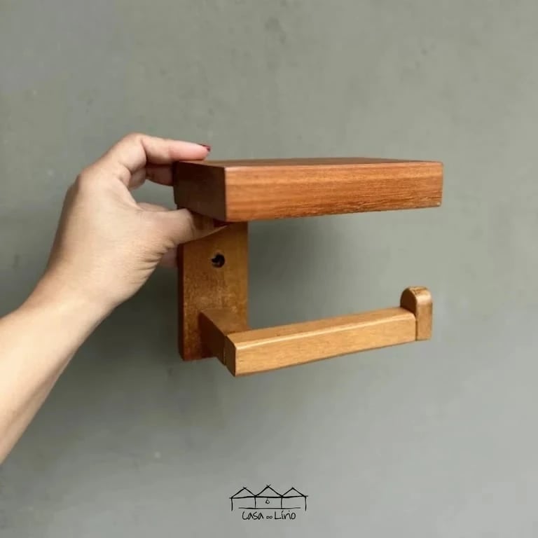 Porta Papel Higiênico De Madeira | Casa do Lírio (2)