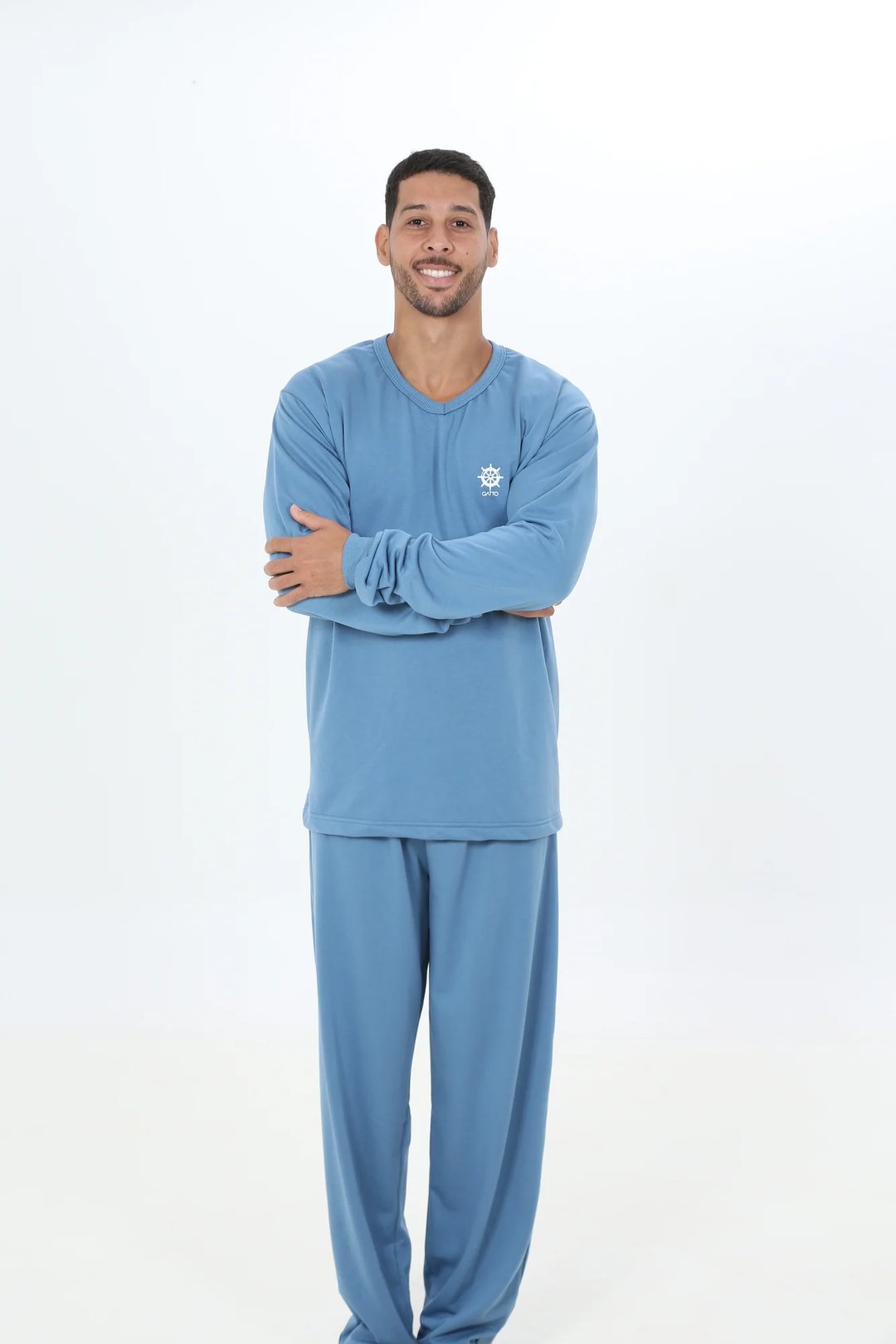 PIJAMA MASCULINO MOLETINHO LISO | Gatto Style (2)