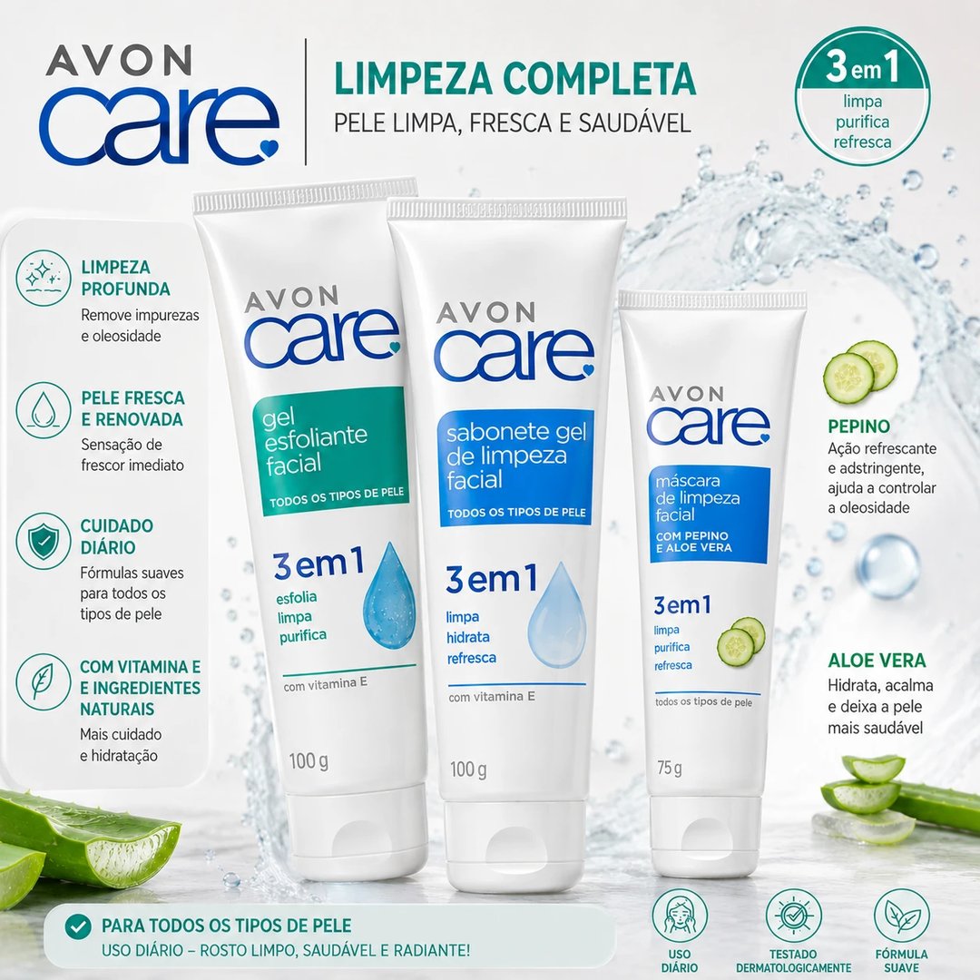 Sabonete de Limpeza AVON CARE 100g/75g | Loja Chrysdape