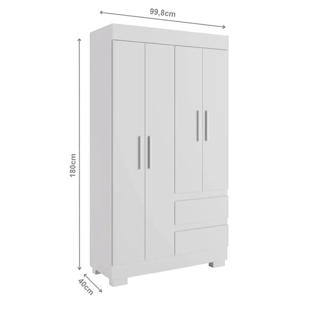 Roupeiro ACP Maya 4 Portas com Pés | ELETRO KIT (3)