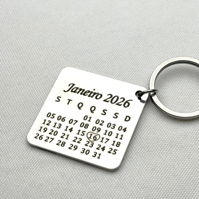 Chaveiro Calendário Personalizável Aço Inox | Like Joias e Acessórios (3)