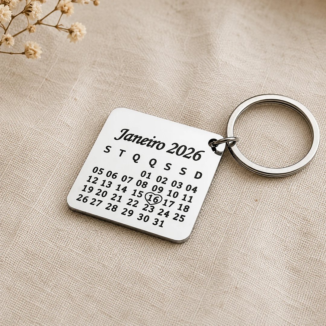 Chaveiro Calendário Personalizável Aço Inox | Like Joias e Acessórios (2)