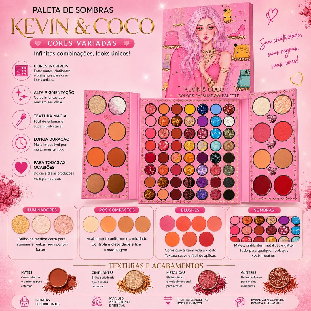 Paleta de Sombras 72 Cores | Loja Chrysdape (2)
