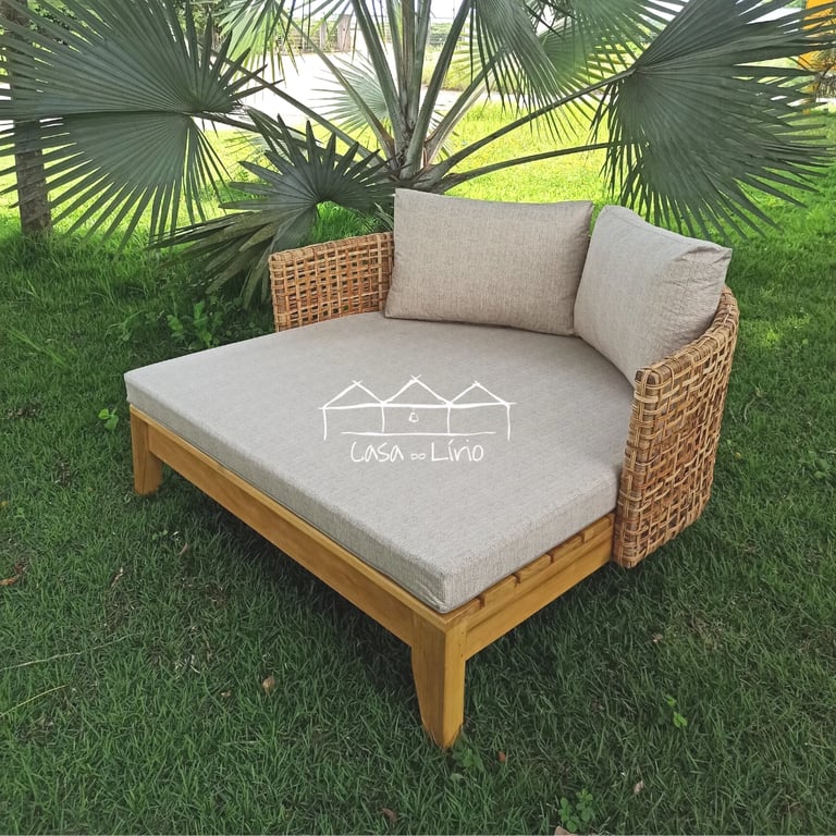 Chaise Nelma Confecção Em Junco Natural | Casa do Lírio