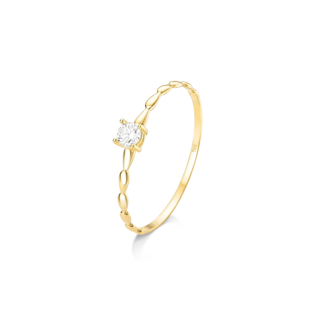 SOLITÁRIO COM ARO EM GOTAS - OURO 18K | Everest Jóias