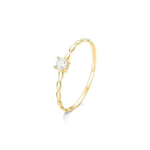 SOLITÁRIO COM ARO EM GOTAS - OURO 18K | Everest Jóias