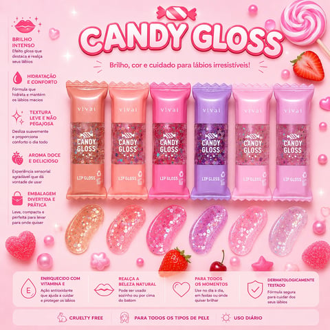 Gloss Candy com glitter | Loja Chrysdape