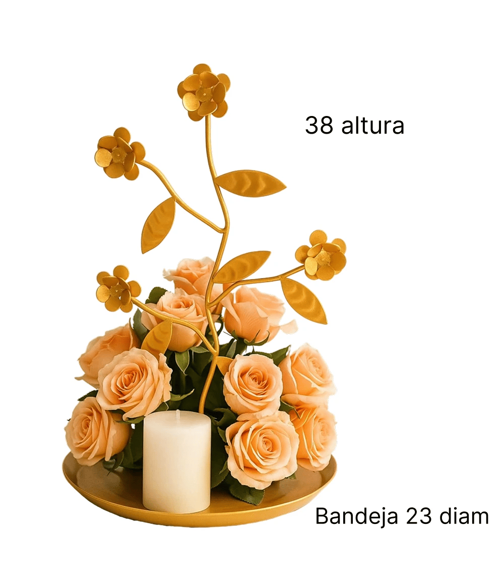 BANDEJA 23 DIAM ARVORE COM FLORES | ART'S FERRO
