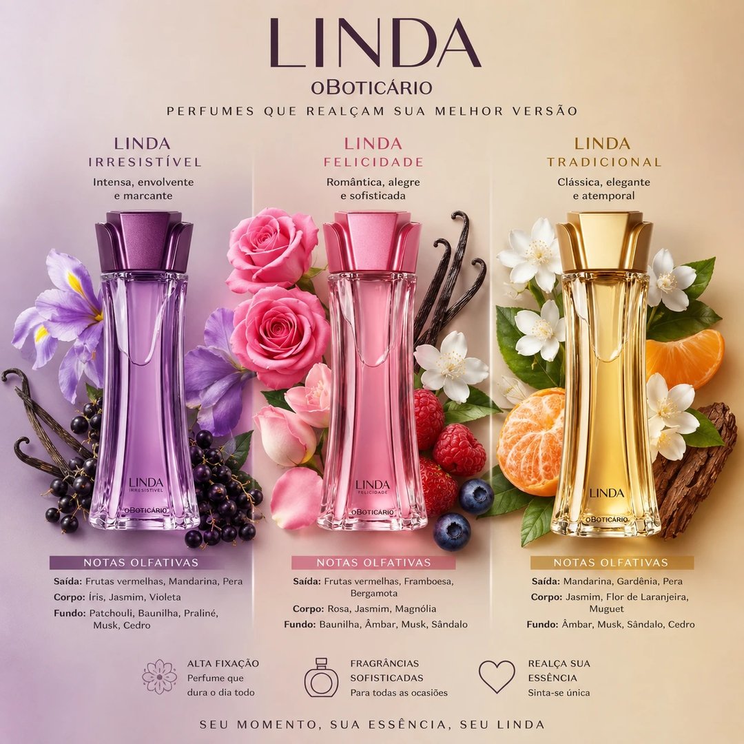 Perfume LINDA 100ml OBoticario | Loja Chrysdape