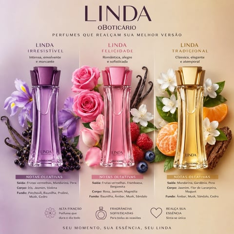 Perfume LINDA 100ml OBoticario | Loja Chrysdape
