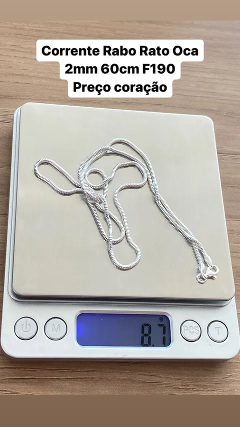 L5-47 CORRENTE RABO DE RATO OCA 2MM 60CM | Everest Jóias