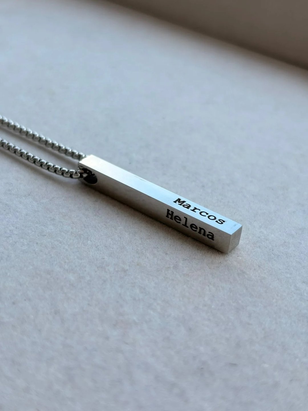 COLAR PIPOCA AÇO INOX 4 FACES PERSONALIZÁVEL AÇO INOX - 70cm | Like Joias e Acessórios