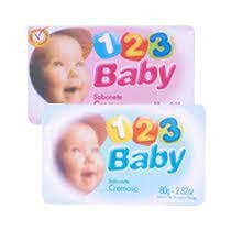 SABONETE INFANTIL BARRA 80G 123 BABY ROSA | Evidenci distribuidora