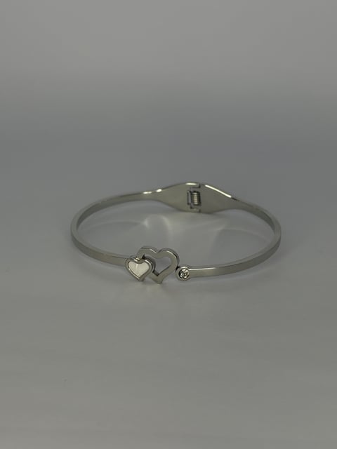 Bracelete aço prata | X1joias