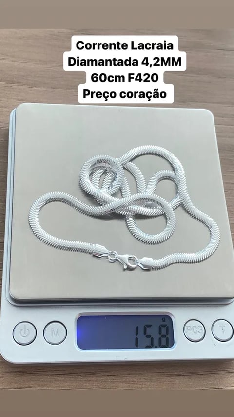 L1-28 LACRAIA DIMANTADA 4,2MM 60CM | Everest Jóias