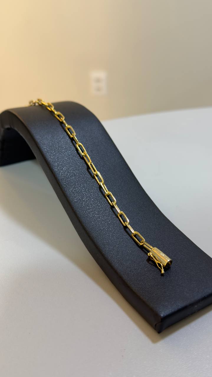 PULSEIRA CADEADO QUINA LONG DE 4MM | Everest Jóias (2)