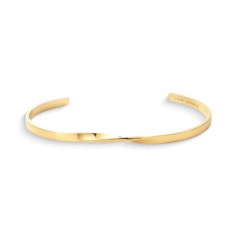 Bracelete Minimalista Dourado Torcido | Like Joias e Acessórios