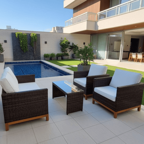 FS - SOFA BELGICA 1,40 X 0,80 EM FIBRA SINTETICA E PÉS DE MADEIRA | MAM Móveis Artesanais