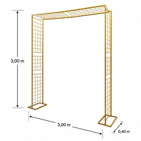 PORTAL RETO QUADRICULADO 3,00ALT X 3,00COMP | ART'S FERRO
