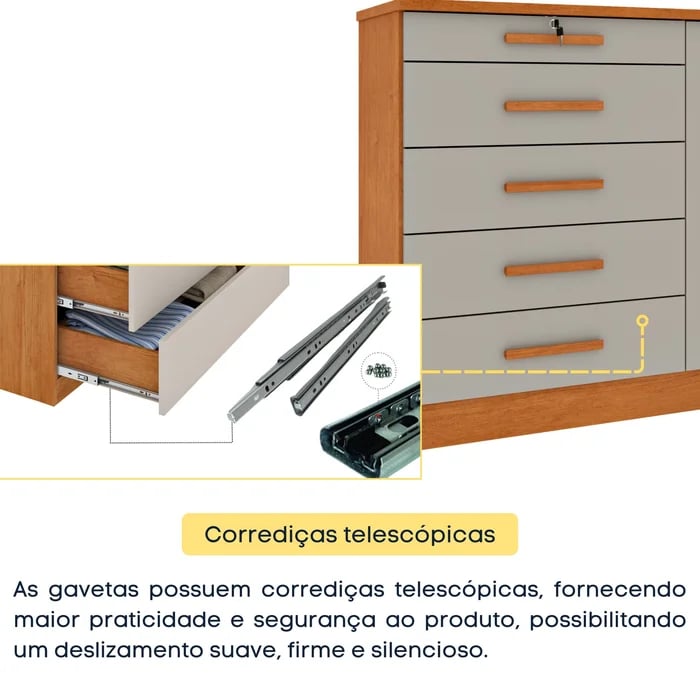 Cômoda TCIL Istambul com 5 Gavetas | ELETRO KIT (6)