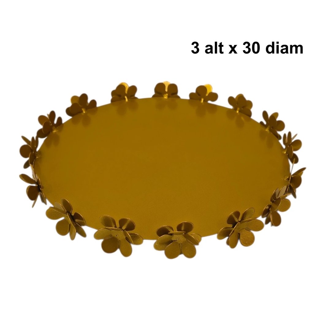 BANDEJA REDONDA FLORES DE FERRO 30 DIAM | ART'S FERRO