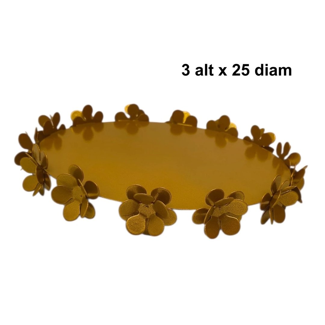 BANDEJA REDONDA FLORES DE FERRO 25 DIAM | ART'S FERRO