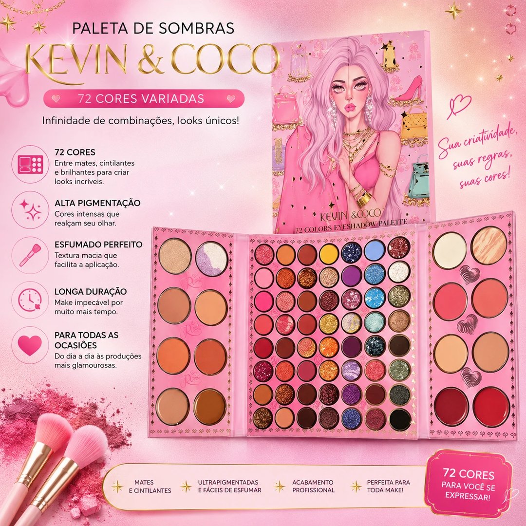 Paleta de Sombras 72 Cores | Loja Chrysdape