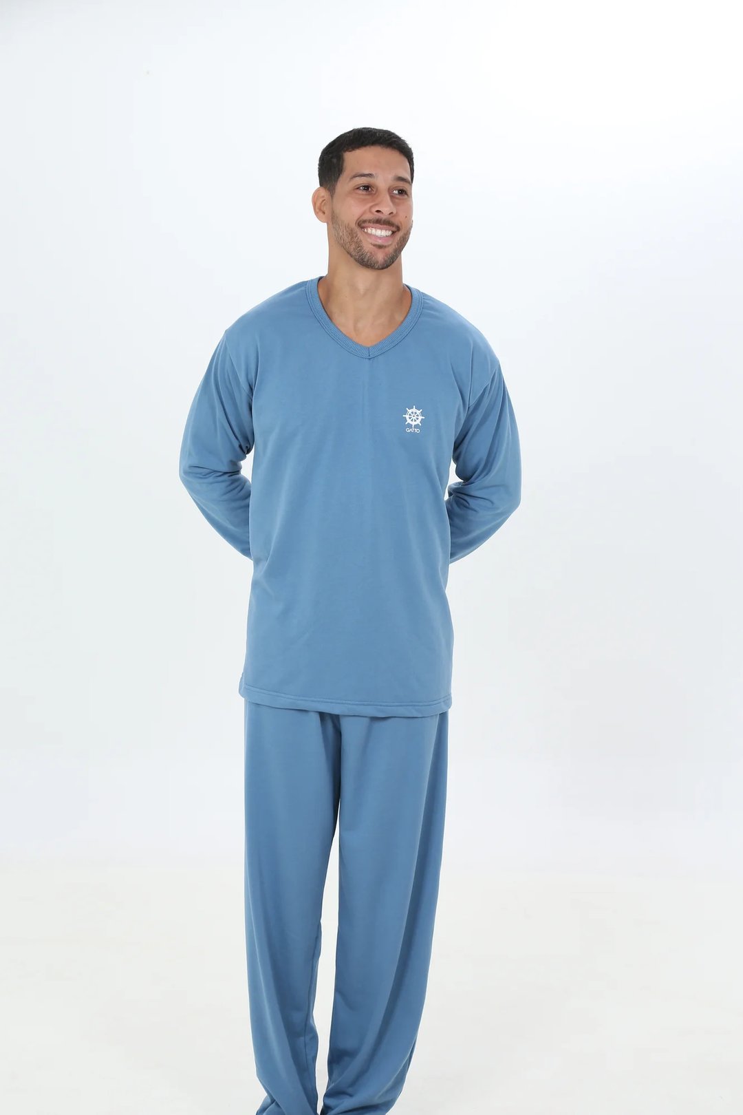 PIJAMA MASCULINO MOLETINHO LISO | Gatto Style (3)