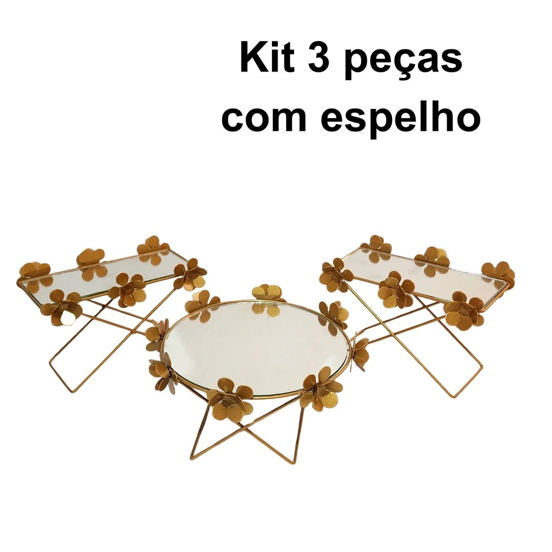 KIT 3 PEÇAS FLOR ESPELHO | ART'S FERRO