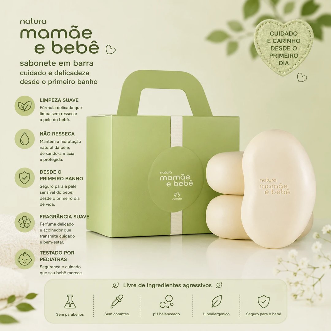 Sabonete 3 unids 100g cada MAMÂE BEBÊ | Loja Chrysdape