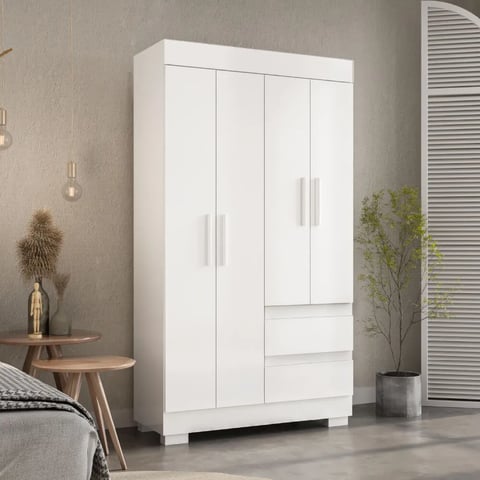 Roupeiro ACP Maya 4 Portas com Pés | ELETRO KIT
