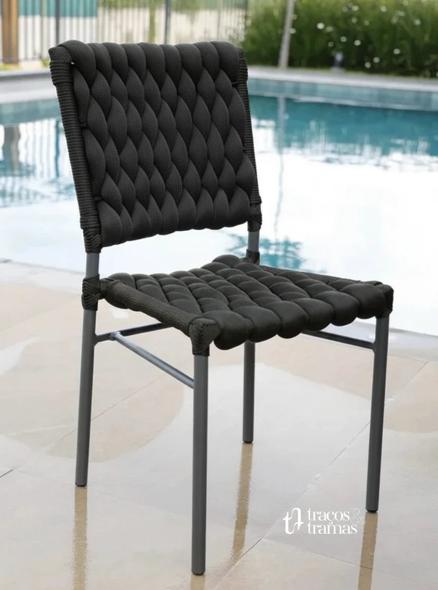 Conjunto de Mesa + 04 Cadeiras Iracema sem Braço Verde Oliva | Traços e Tramas (3)