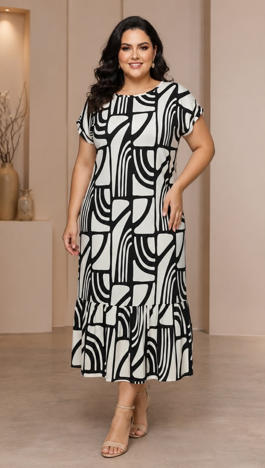 Vestido Estampado Plus Size PS31 | Dryffer Fashion